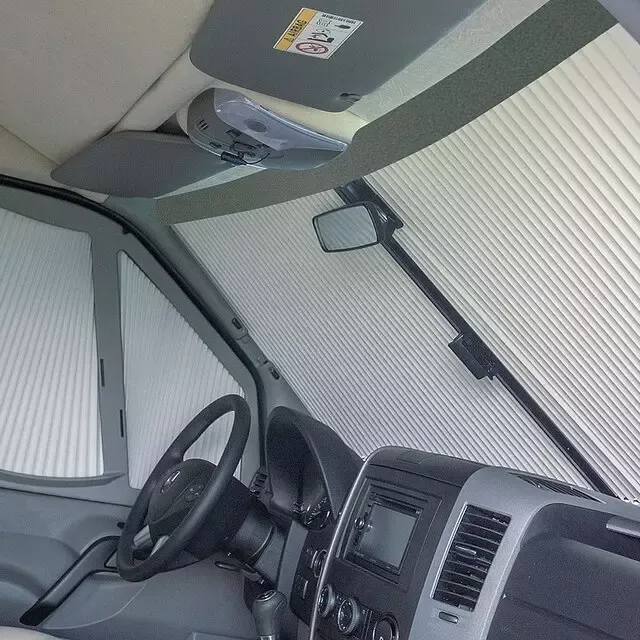 REMIfront III Frontscheiben Verdunkelung passend für Mercedes Sprinter ab 2007 – 17 gerader Spiegelfuß Fb. grau
