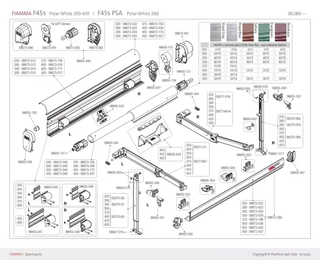 Gehäuse zu Markise F45 S Polar White Länge 400 cm