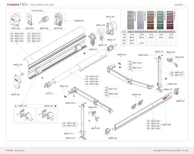 Gelenkarm links 150-190 cm zu Markise F 45 S – Bild 2
