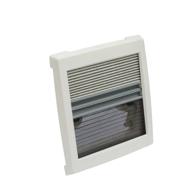 Dachhaube MPK VisionVent S pro 27 P Ausschnitt 28 x 28 cm Farbe cremeweiß Haube rauchglas – Bild 4