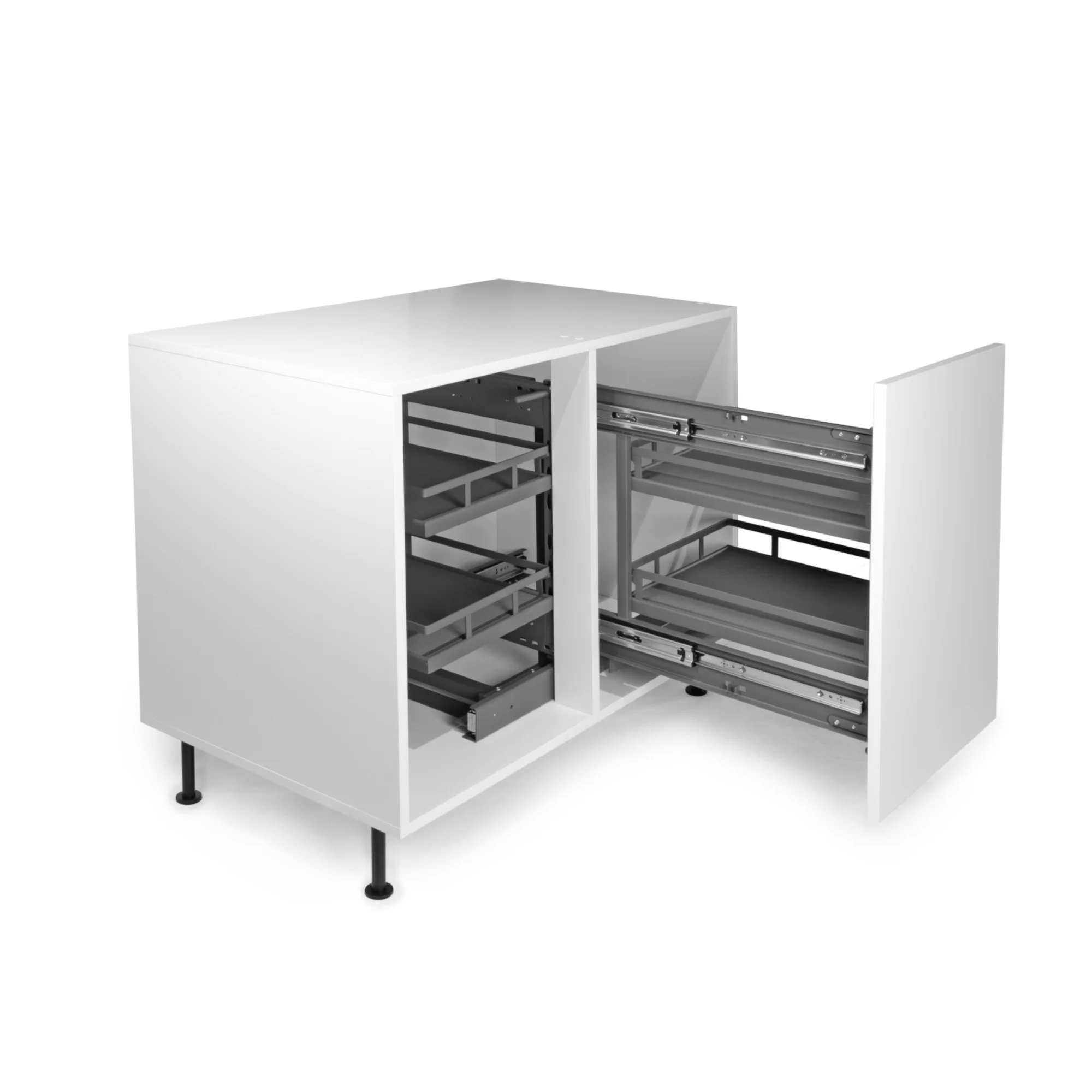 Eckschrankbeschlag Eckschrank Schwenkauszug Anthrazit 800 – 1000mm