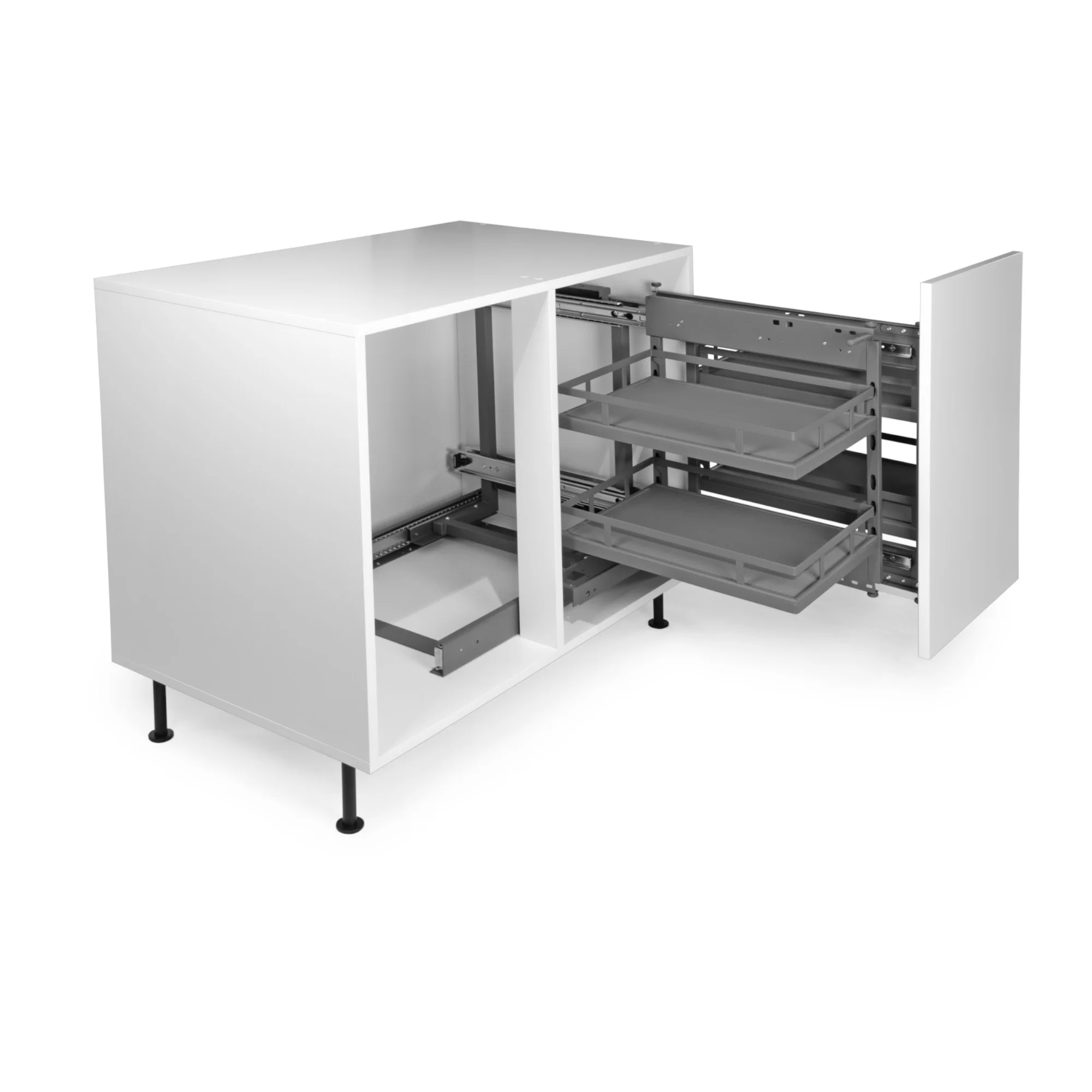 Eckschrankbeschlag Eckschrank Schwenkauszug Anthrazit 800 – 1000mm – Bild 3