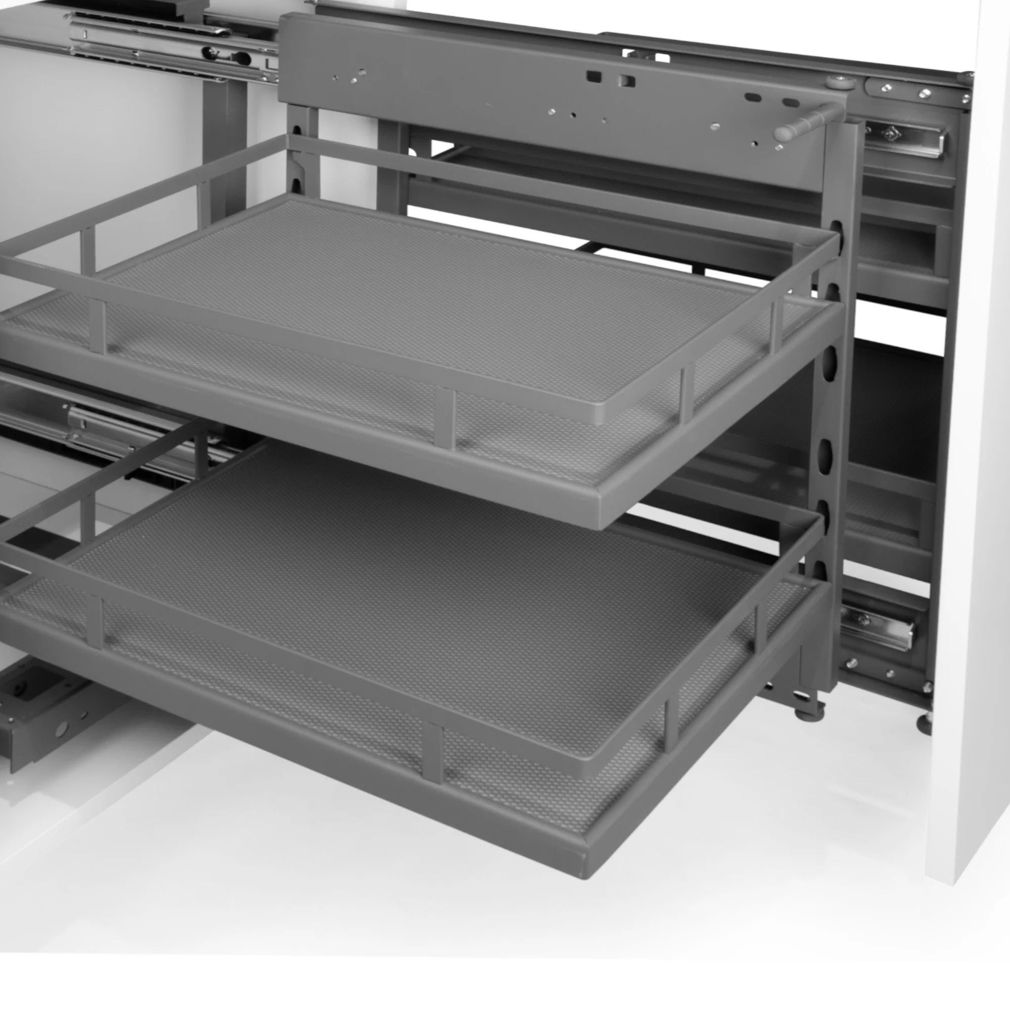 Eckschrankbeschlag Eckschrank Schwenkauszug Anthrazit 800 – 1000mm – Bild 4