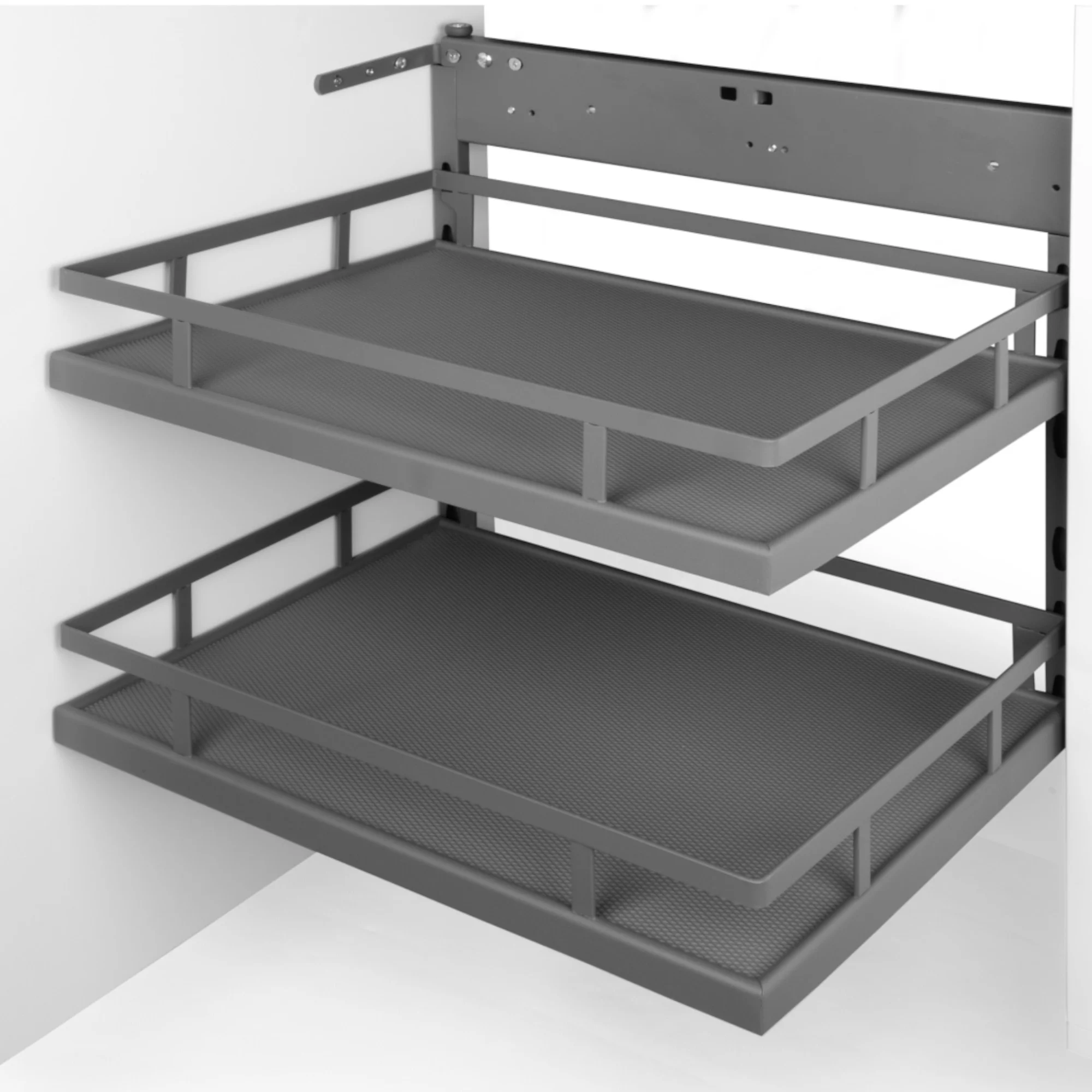 Eckschrankbeschlag Eckschrank Schwenkauszug Anthrazit 800 – 1000mm – Bild 8