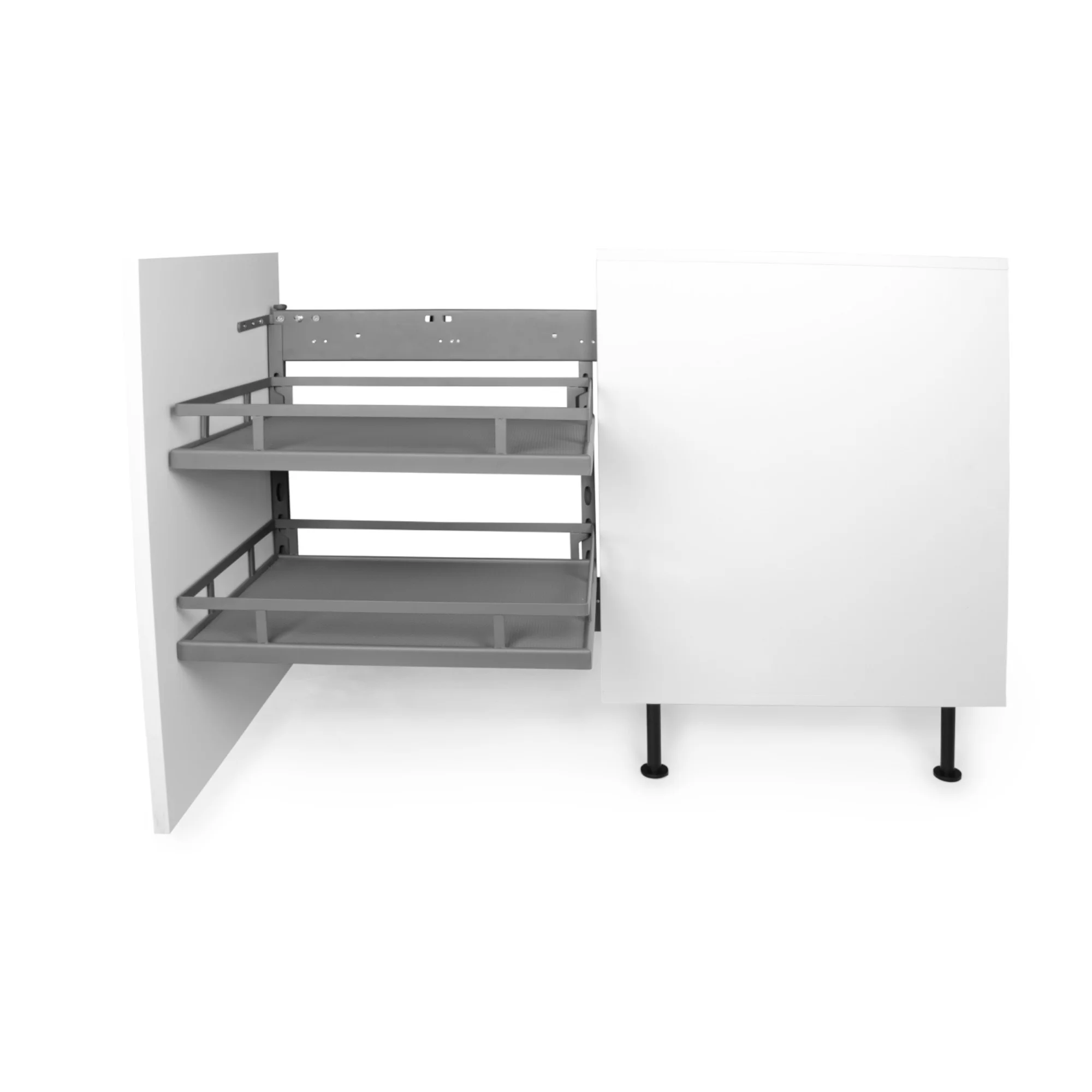 Eckschrankbeschlag Eckschrank Schwenkauszug Anthrazit 800 – 1000mm – Bild 9