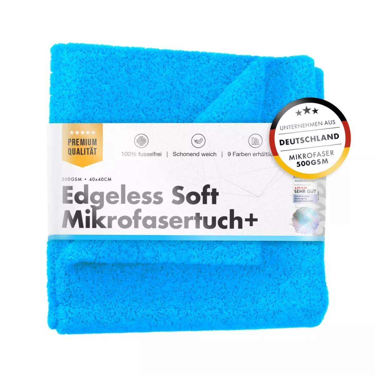 ChemicalWorkz Blue Edgeless Soft Touch Premium Poliertuch 500gsm 40×40 blau