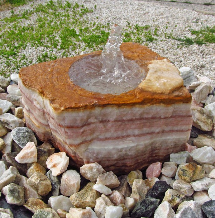 Gartenbrunnen Flat-Rock XL Onyx Stripes 20-50cm – Bild 3