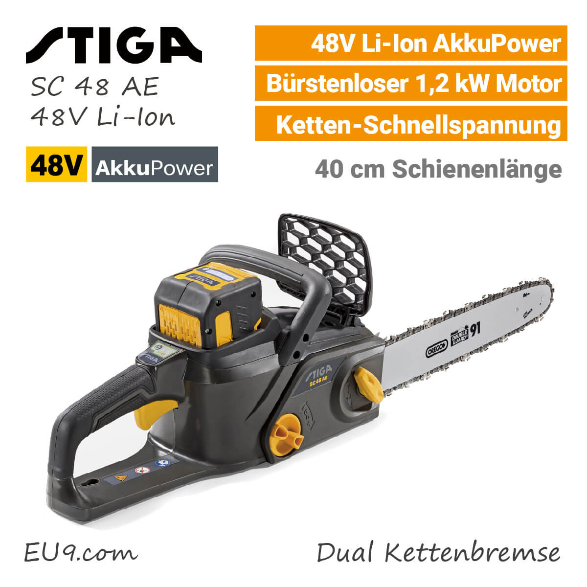 Stiga SC 48 AE | 48V Akku-Kettensäge