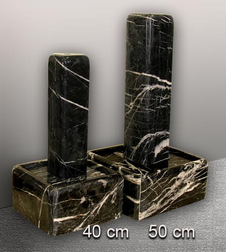 Marmor Stelenbrunnen Black & White 50 cm