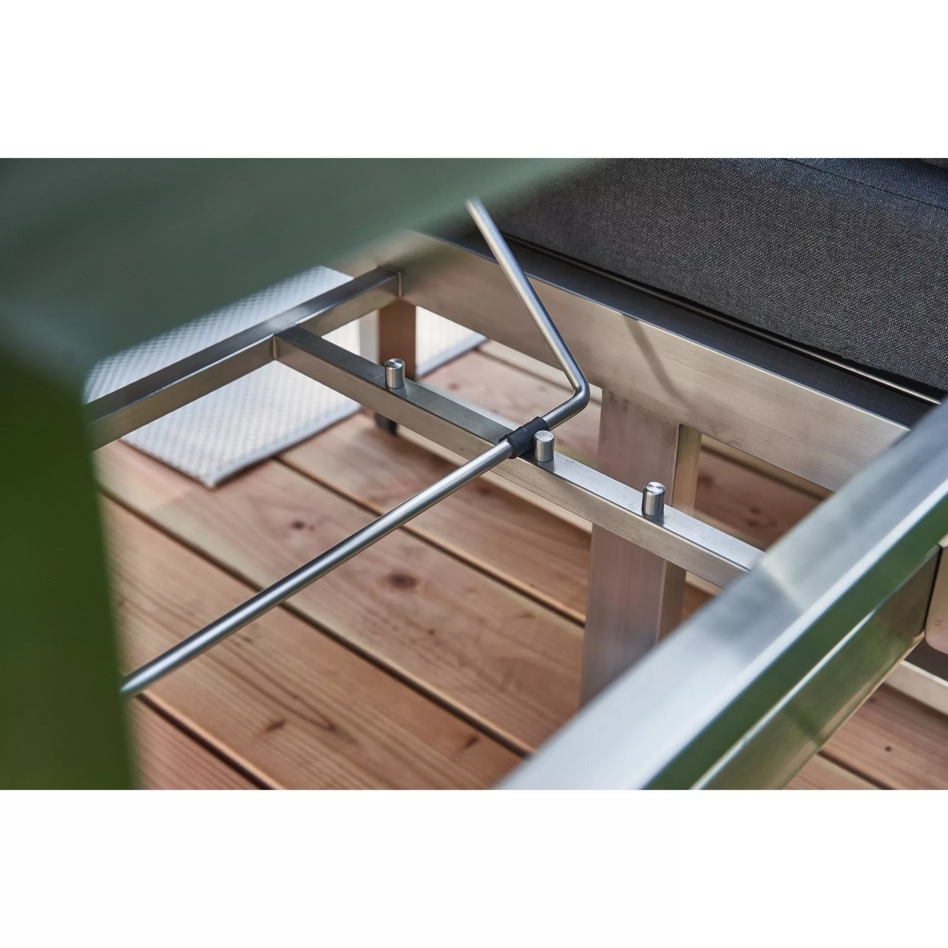 CASA DOMA Aragona DINING Lounge-Mittelteil 3-Sitzer, Edelstahl/Teak – Bild 6