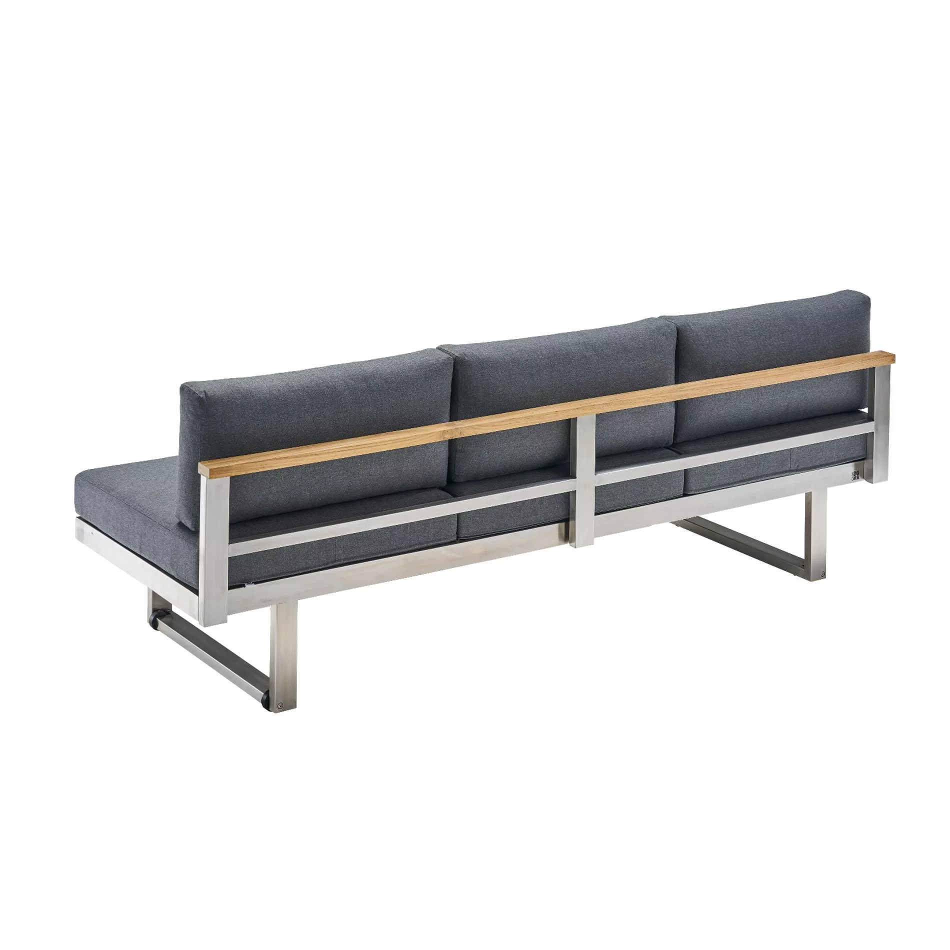 CASA DOMA Aragona Lounge-Mittelteil 3-Sitzer, Edelstahl/Teak
