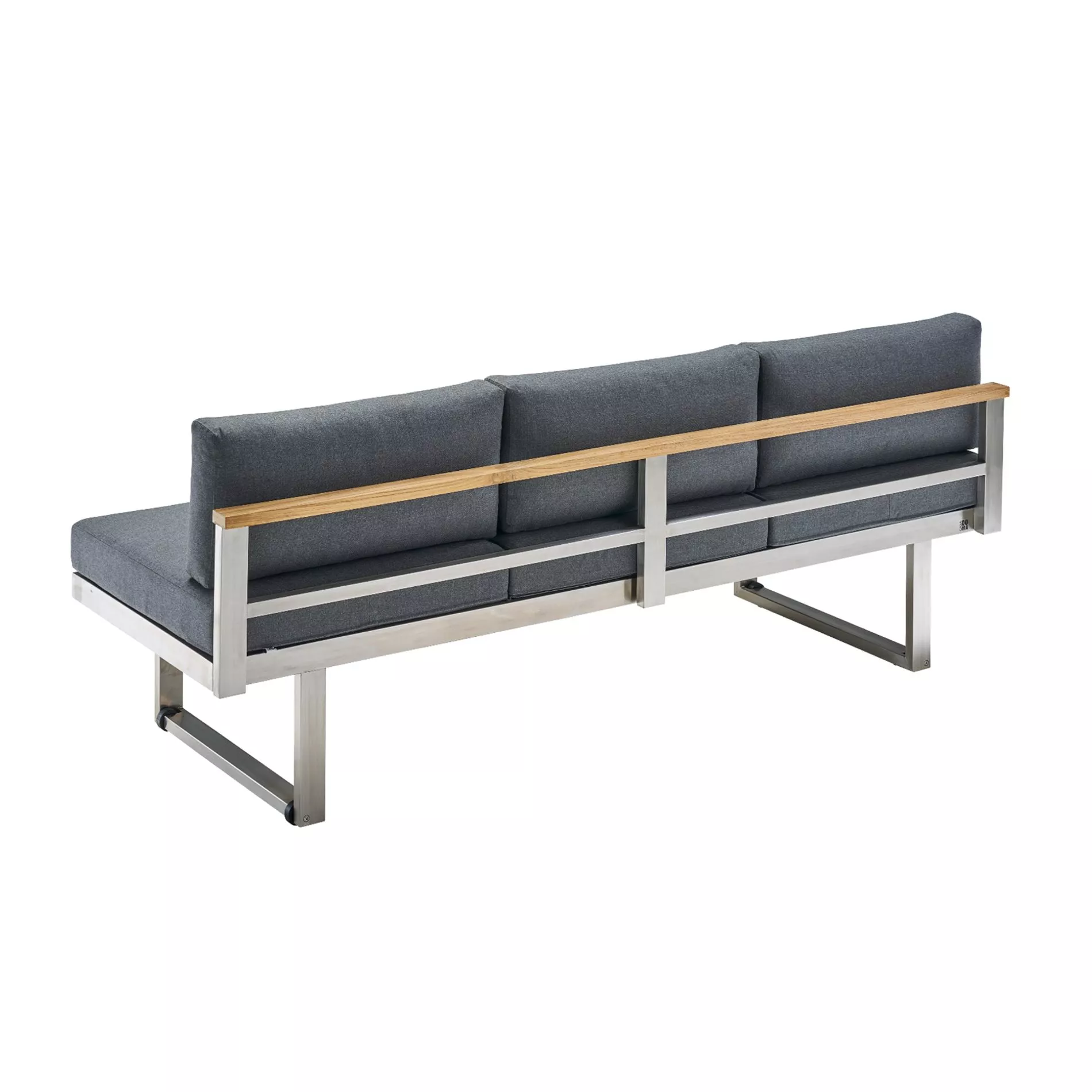 CASA DOMA Aragona DINING Lounge-Mittelteil 3-Sitzer, Edelstahl/Teak
