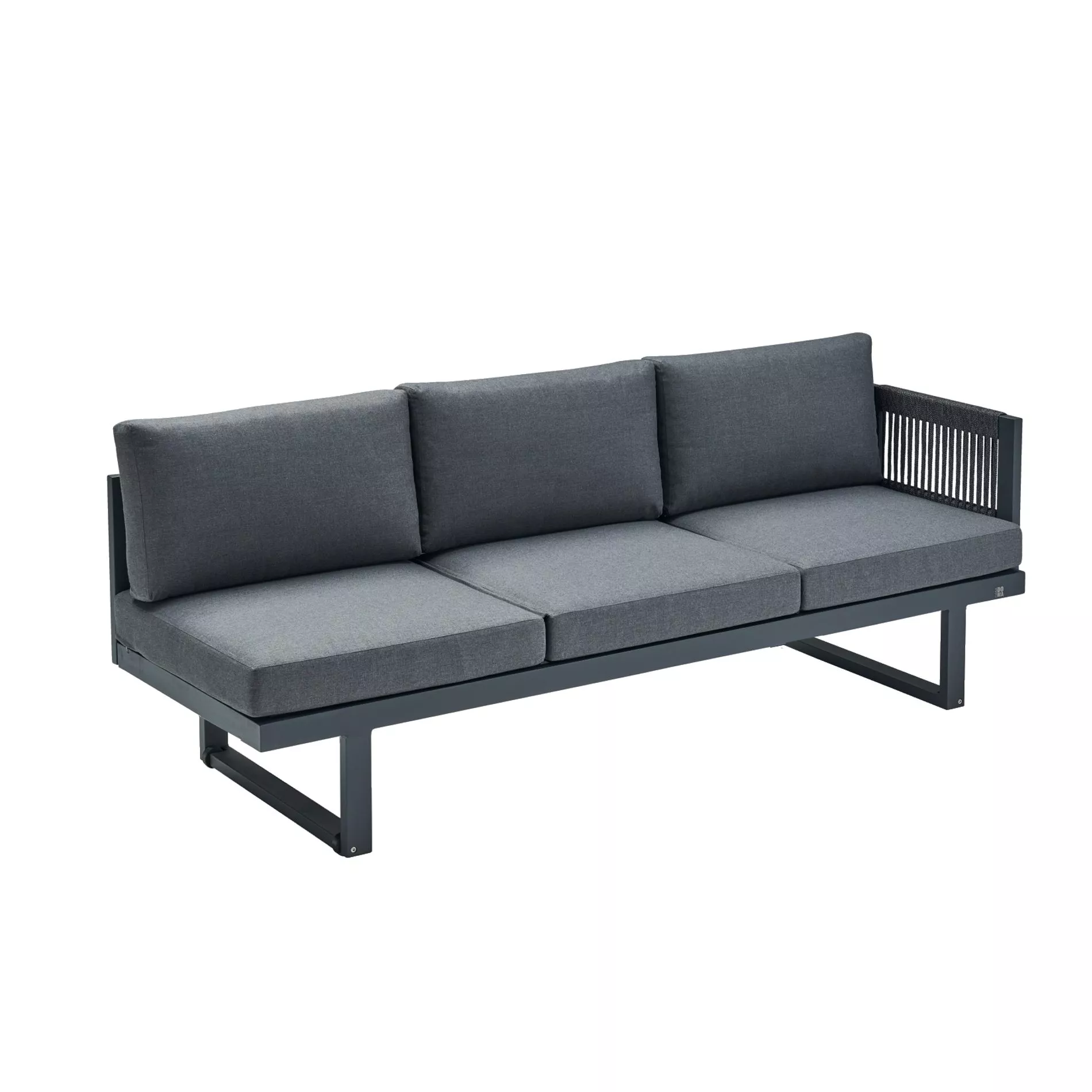 CASA DOMA Aragona Lounge-Seitenteil 3-Sitzer, Alu/Rope