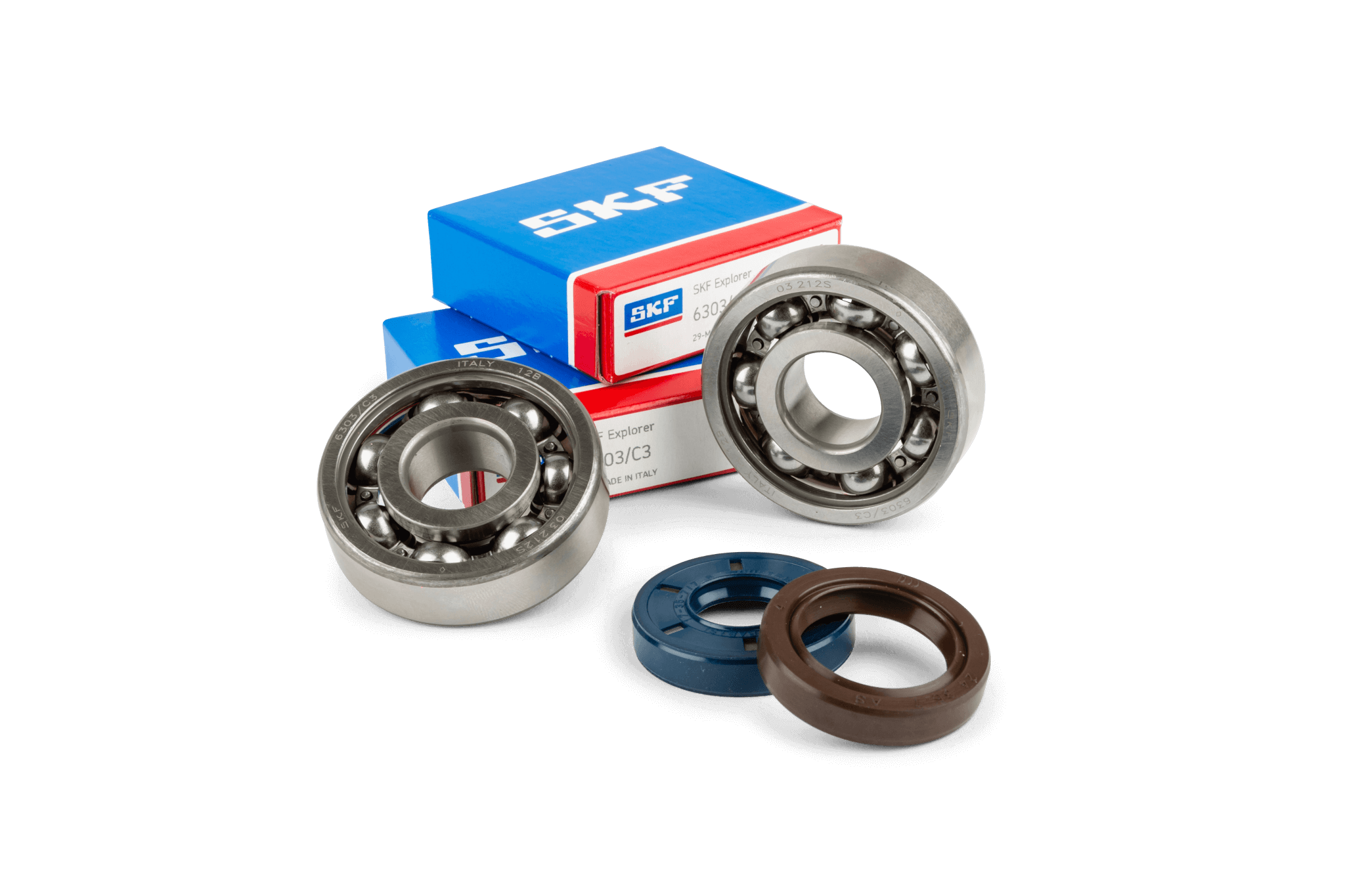 Stage6 Crankshaft Bearings + Oil Seals 6303 C3 steel cage Minarelli AM6