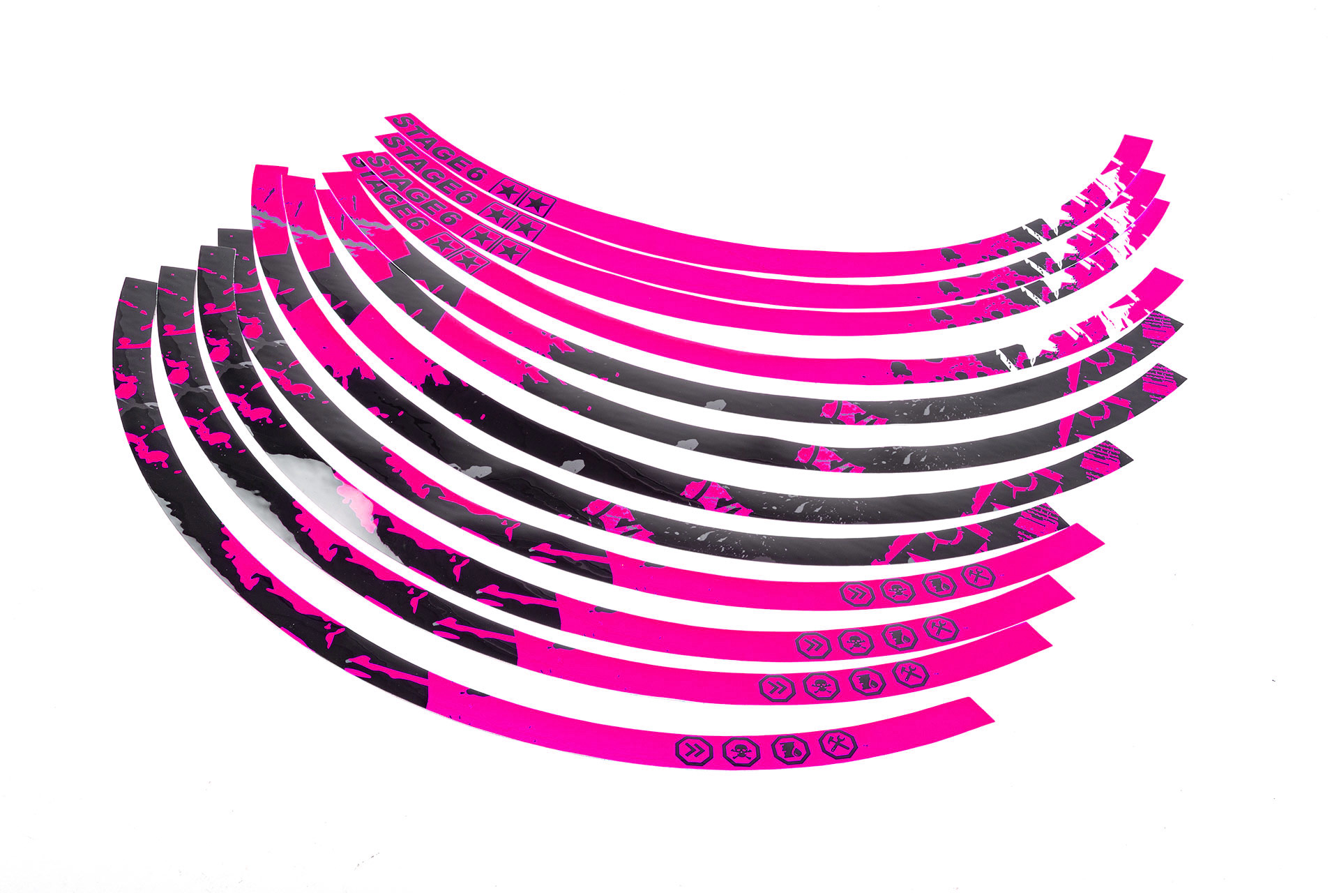 Felgenaufkleber 13″ Stage6 rosa / schwarz