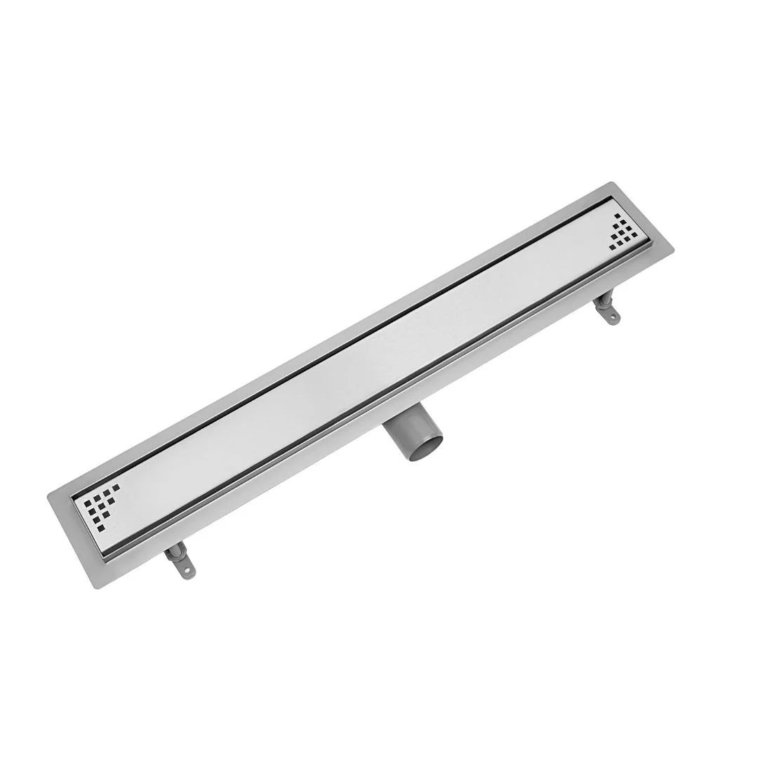Duschrinne mit Quadro-Rost – 50 cm modernes Design in Edelstahl