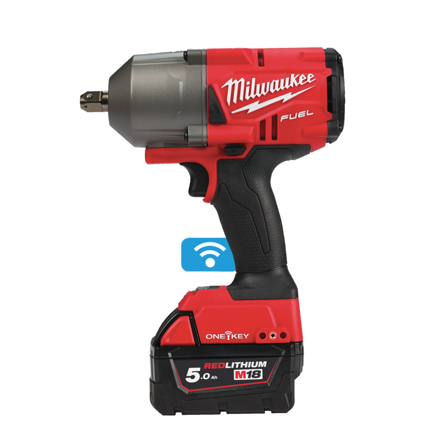 Milwaukee M18 ONEFHIWP12 Akku-Schlagschrauber 1/2 Zoll Vierkant PIN FUEL™ ONE-KEY™ – inkl. 2x 5,0Ah Akkus und Schnellladegerät