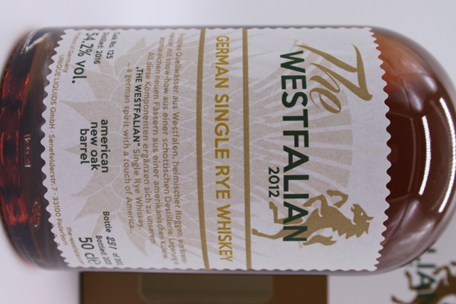 The Westfalian 2016 Single Rye – 54,2%