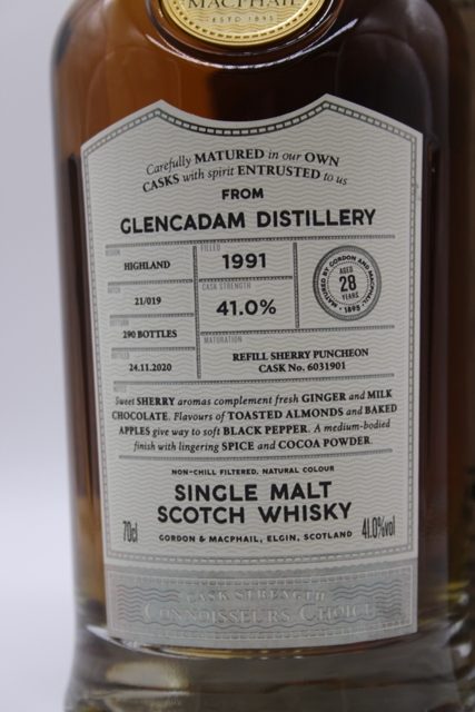Glencadam 1991 Gordon & MacPhail – 41%