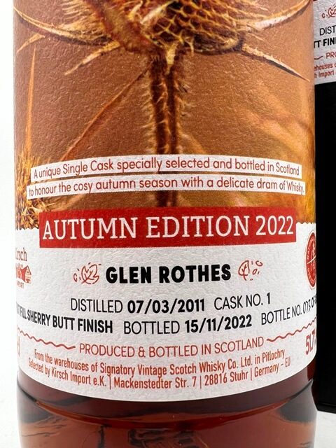 Glenrothes 2011 Signatory Seasons Autumn 2022 – 51,7%