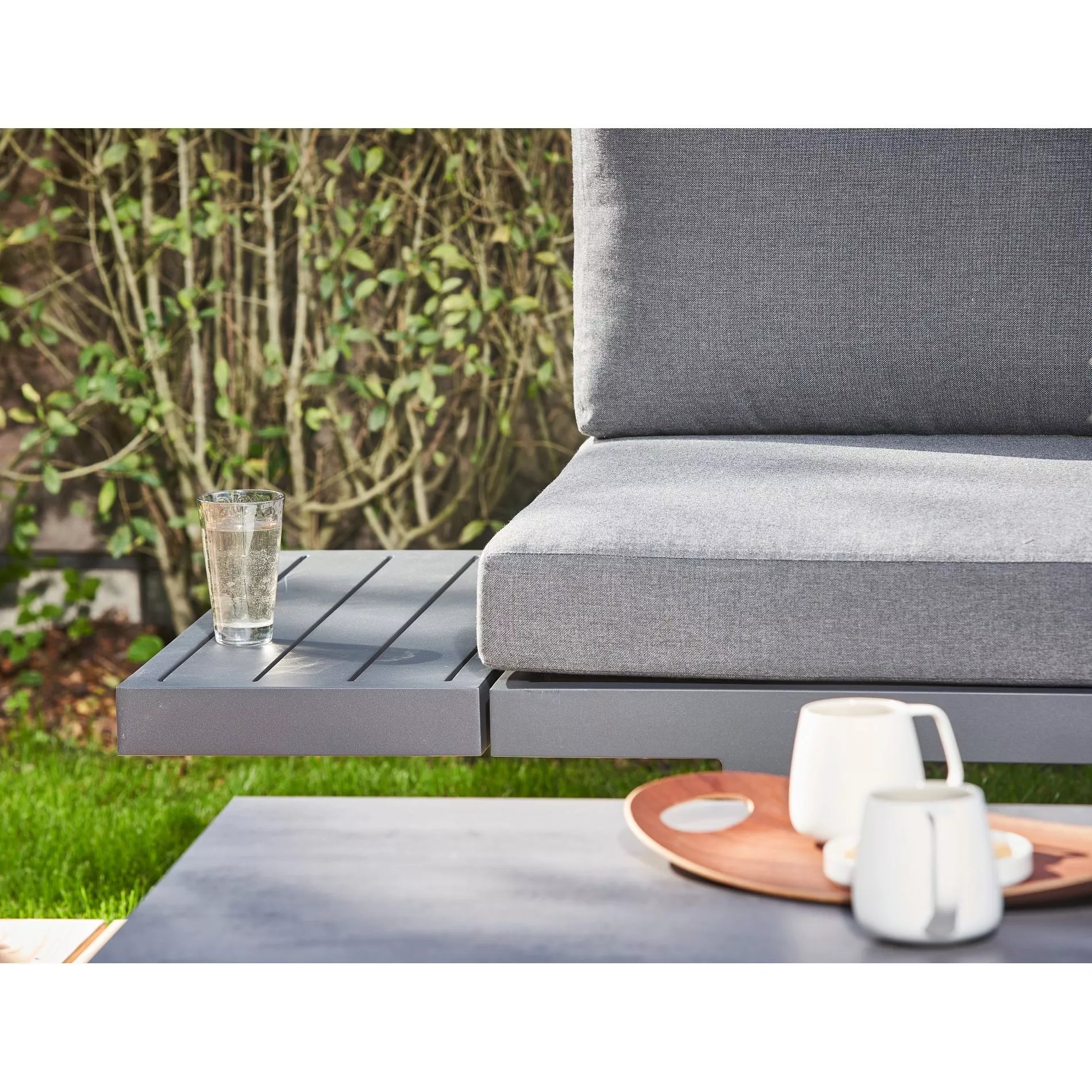 CASA DOMA Aragona Lounge-Seitenteil 1-Sitzer mit Alu-Ablage, Alu/Rope – Bild 7