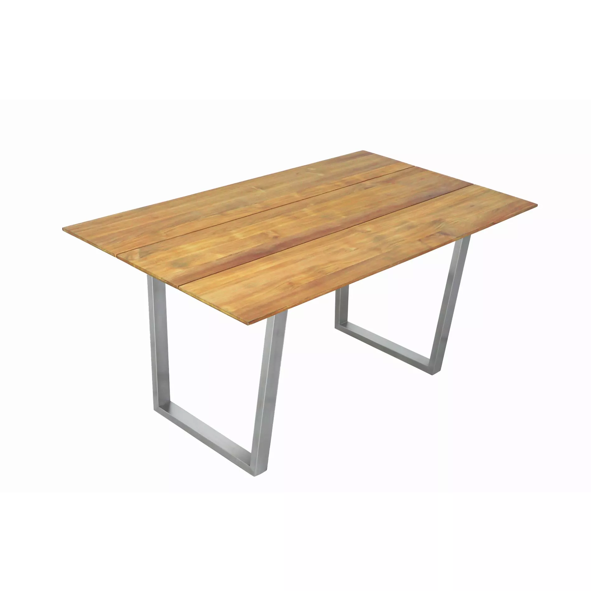 CASA DOMA Falerna Kufentisch, Edelstahl/Teak 160×90 cm
