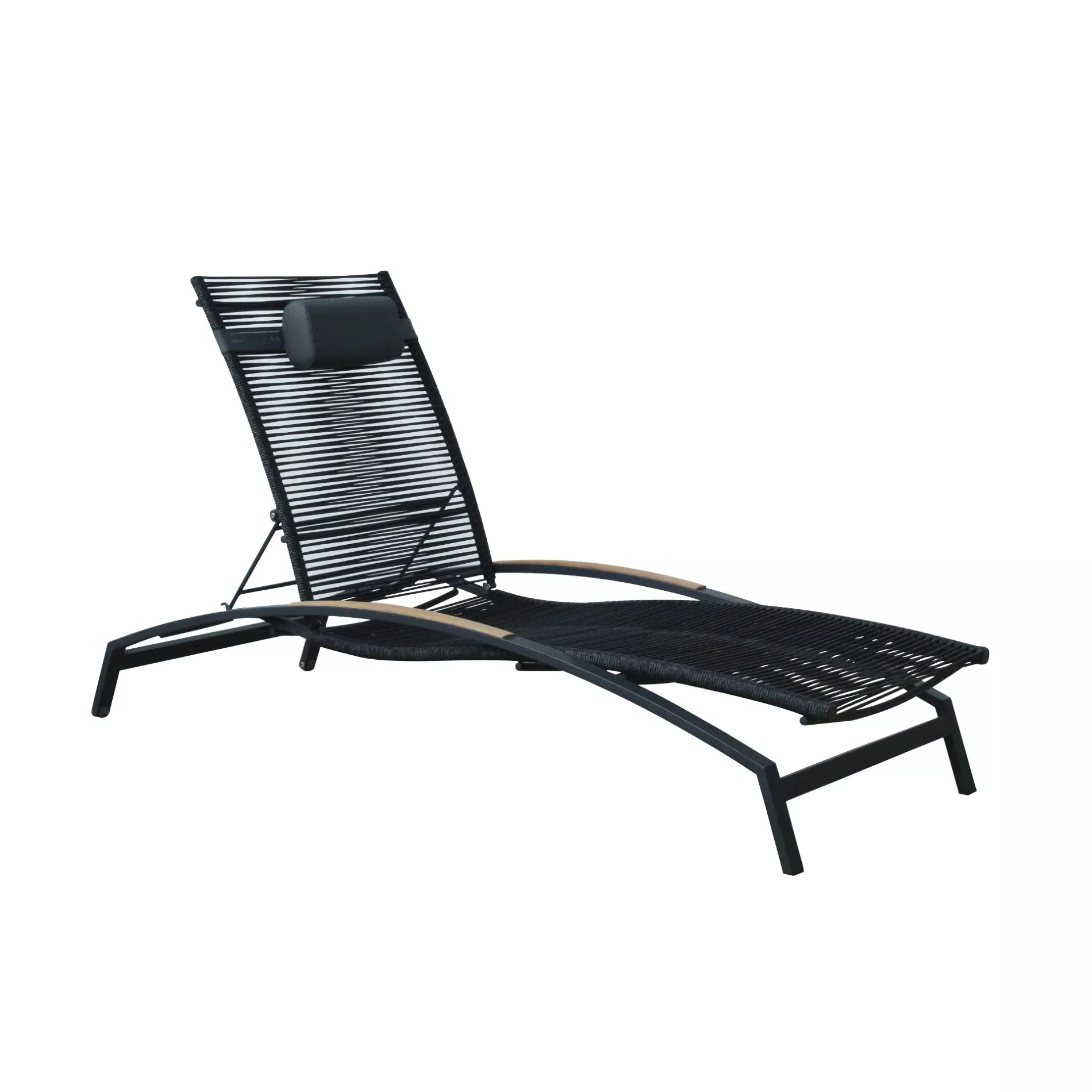CASA DOMA Mineo Sonnenliege Edelstahl anthrazit/Rope/Teak – Bild 8