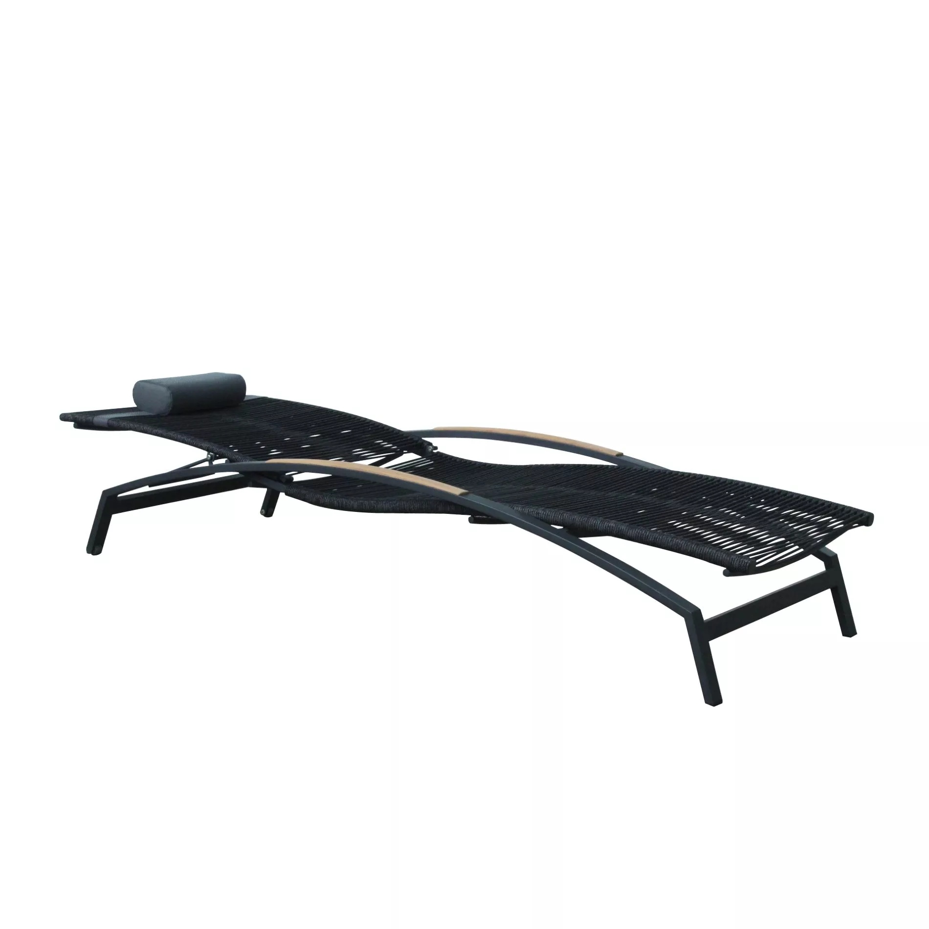 CASA DOMA Mineo Sonnenliege Edelstahl anthrazit/Rope/Teak – Bild 9