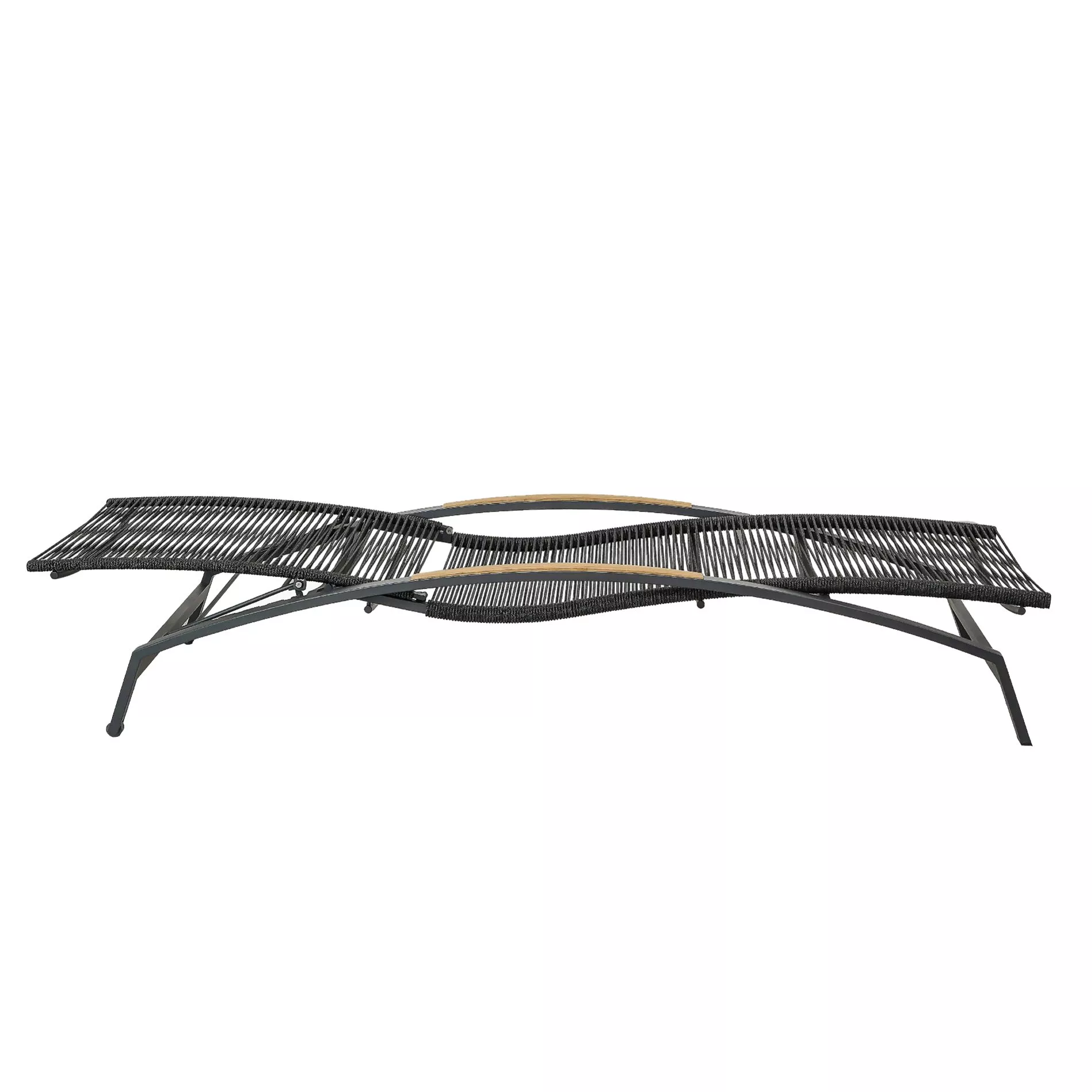 CASA DOMA Mineo Sonnenliege Edelstahl anthrazit/Rope/Teak – Bild 4