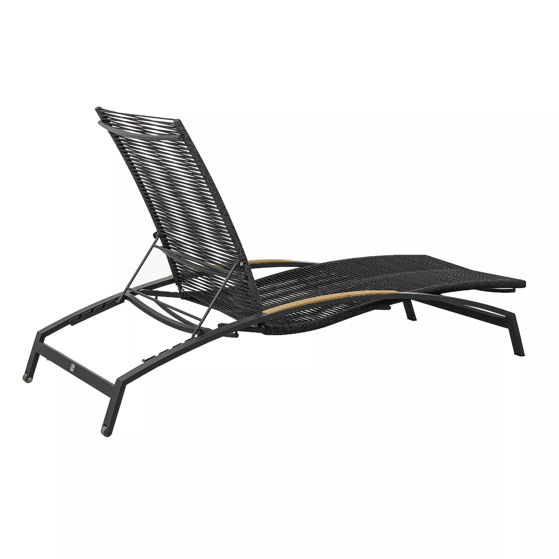 CASA DOMA Mineo Sonnenliege Edelstahl anthrazit/Rope/Teak – Bild 5
