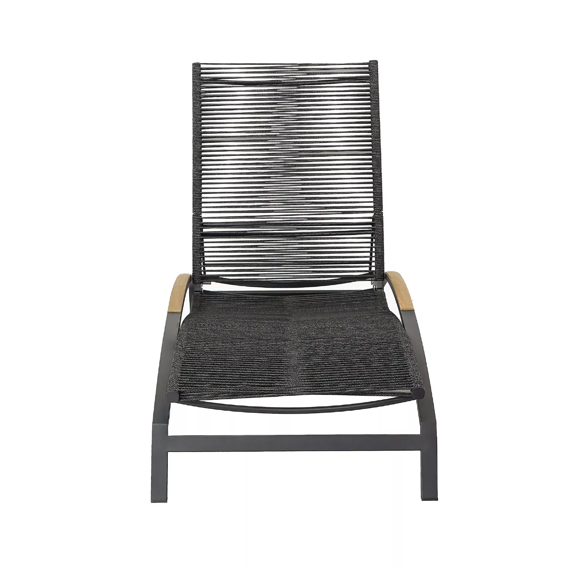 CASA DOMA Mineo Sonnenliege Edelstahl anthrazit/Rope/Teak – Bild 7