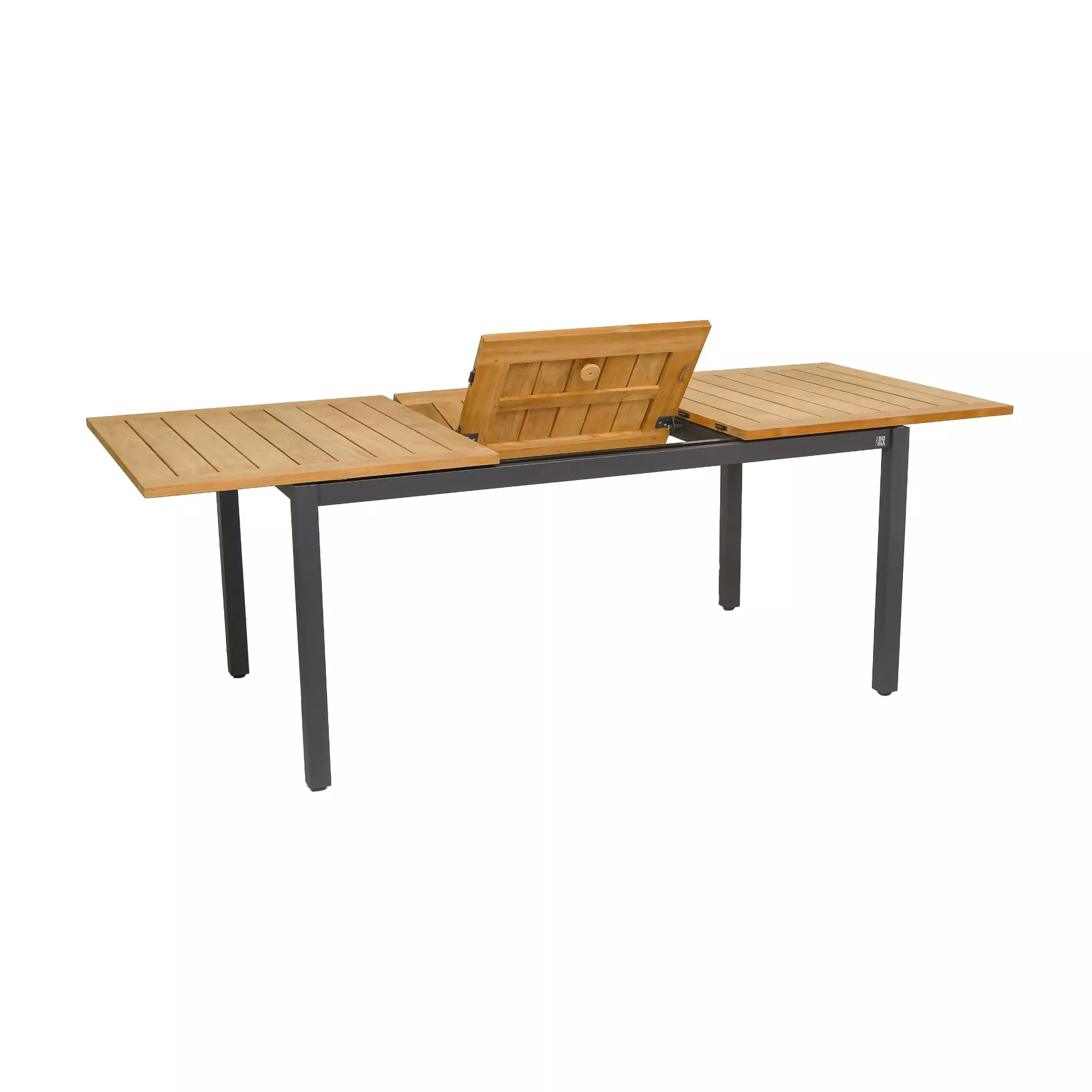 CASA DOMA Ugento Ausziehtisch, Edelstahl anthrazit/Teak – Bild 5