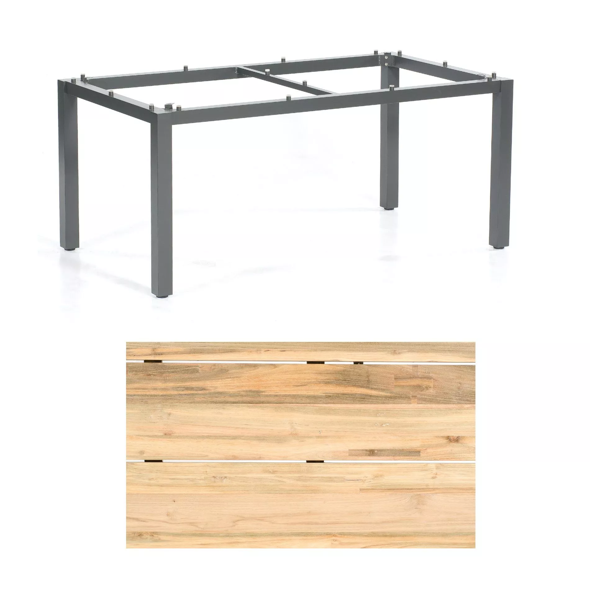 Sonnenpartner Gartenmöbel-Set mit 4x Diningsessel Poison und Tisch Base/Solid 160×90 cm